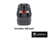 Compact Technologies Travel Adapter Plug with USB Charger - Works in all Countries